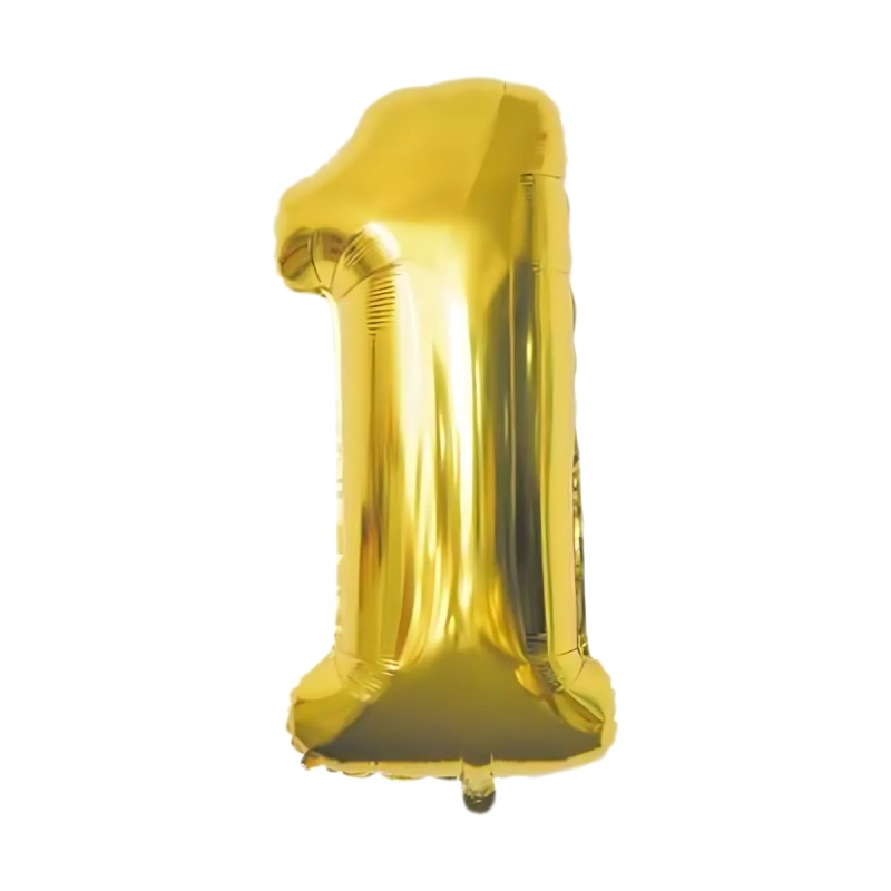 Baloane aniversare PartyGo cifra 1, 40cm, auriu, FB0012 [2]