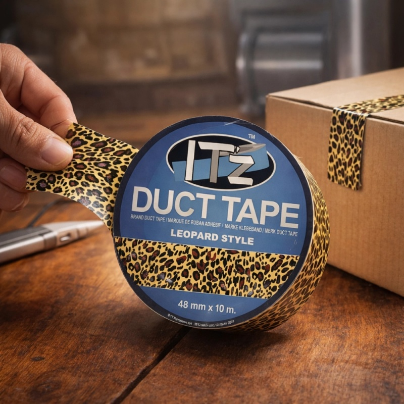 Banda adeziva decorativa, 48mm x 10m, ITZ DucTape 10, Leopard Style 02100 [3]
