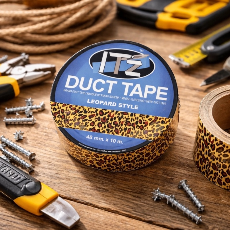 Banda adeziva decorativa, 48mm x 10m, ITZ DucTape 10, Leopard Style 02100 [4]