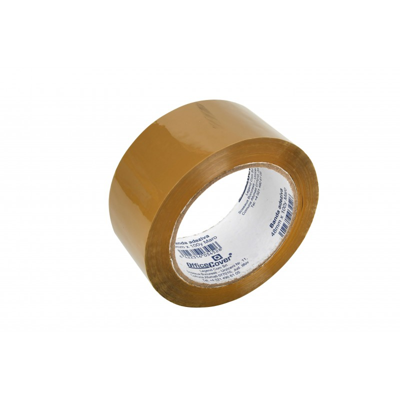 Banda adeziva Office-Cover, pentru ambalare, 48mm x 100yard, maro [2]