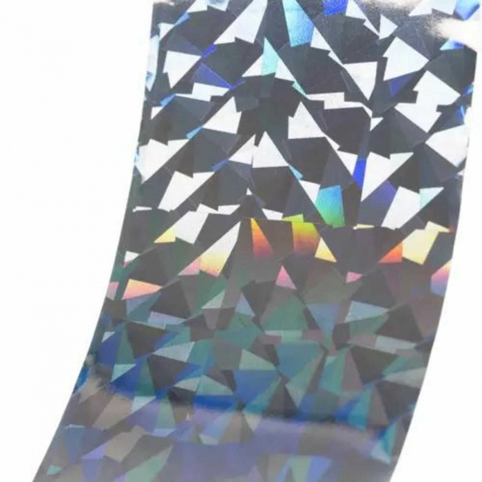 Banda antipasari, reflectorizanta, pentru alungat porumbei, grauri, ciori, rola 45 m, model holografic, Argintiu [3]