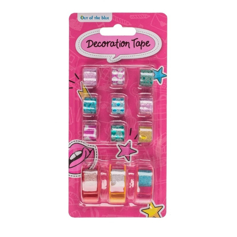 Banda decorativa mini, cu 3 dispensere, 13mm, diverse modele, Out of the blue, 29/2873 / 37103, set 12 buc [2]