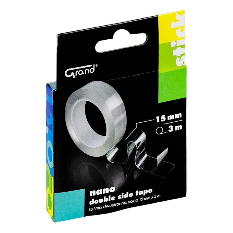 Banda dublu adeziva siliconica nano Grand 130-1955, 15mm x 3m, transparent, blister [1]