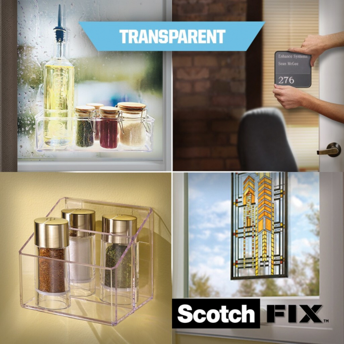 Bandă dublu adezivă transparentă pentru montare, 19 mm x 1.5 m, Scotch-Fix™ [5]