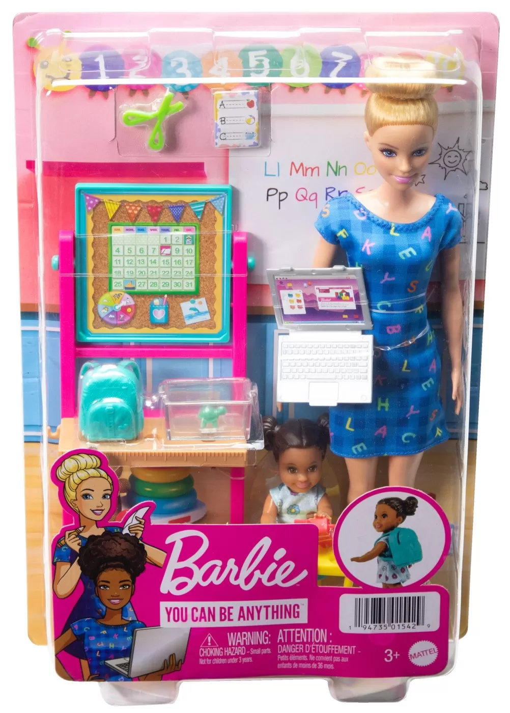 Barbie cariere set mobilier cu papusa blonda profesoara, varsta de la 3 ani la 12 ani [1]