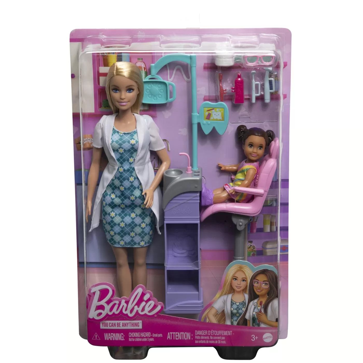 Barbie cariere set mobilier cu papusa doctor stomatolog blonda, varsta de la 3 ani la 12 ani [1]