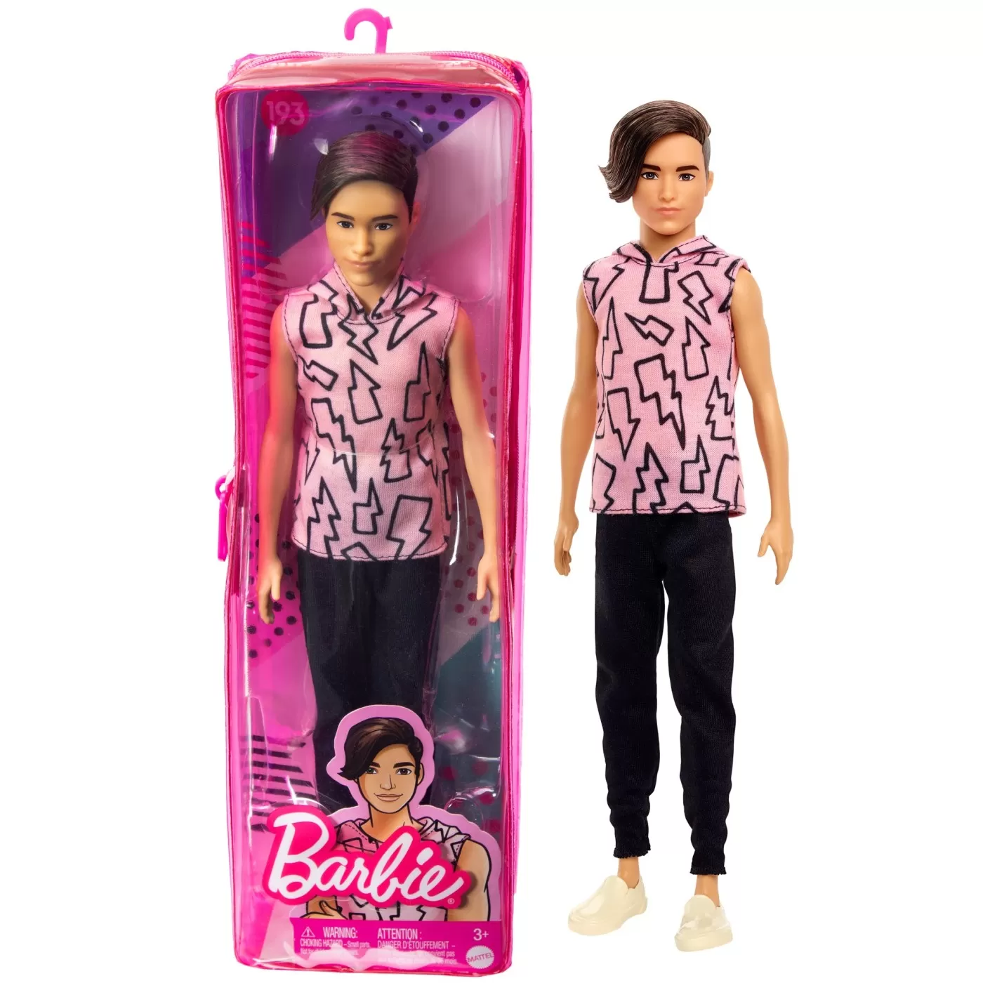Barbie papusa baiat fashionistas cu maiou cu imprimeu cu fulgere, varsta de la 3 ani la 12 ani [8]