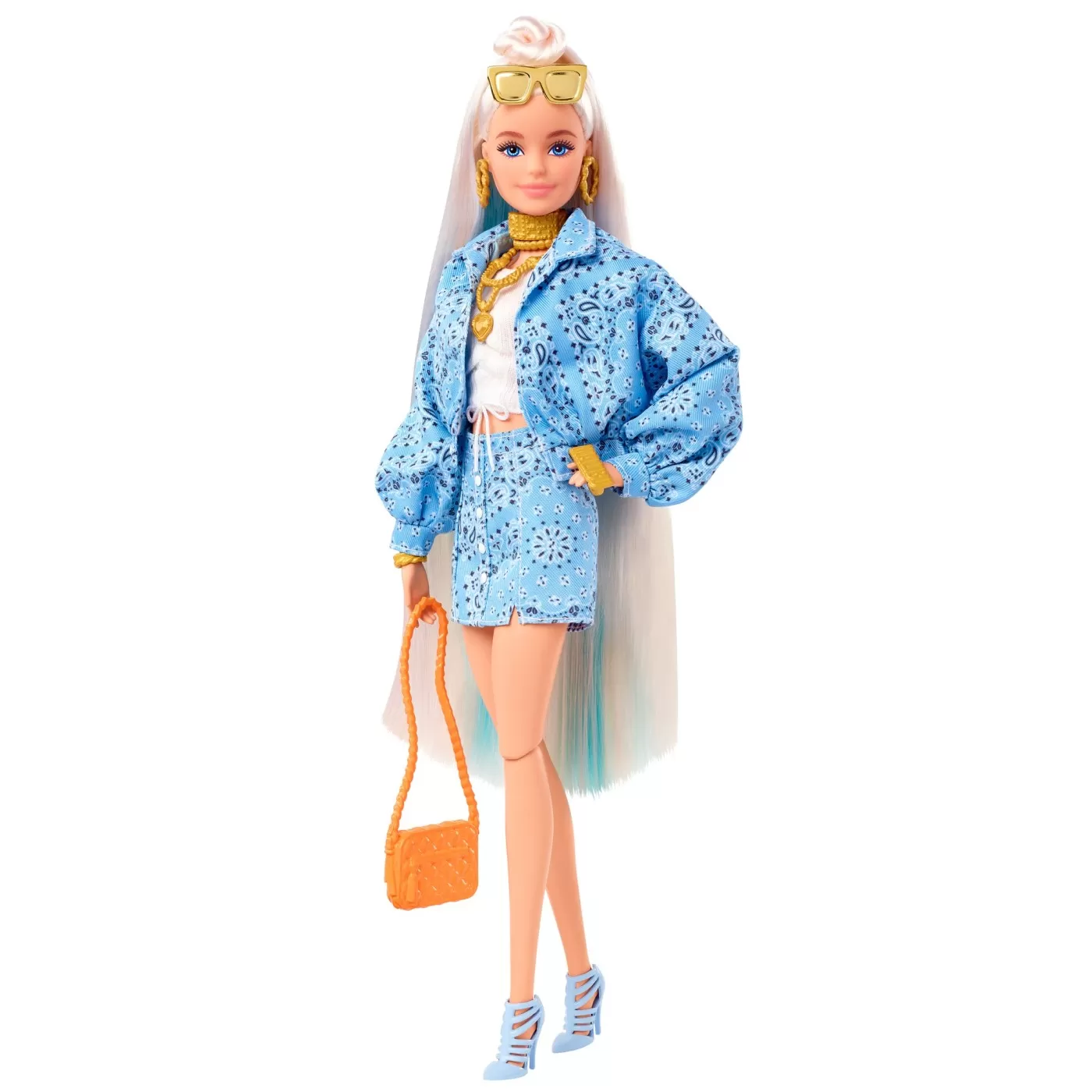 Barbie papusa barbie extra barbie cu bandana, varsta de la 3 luni la 10 ani [5]