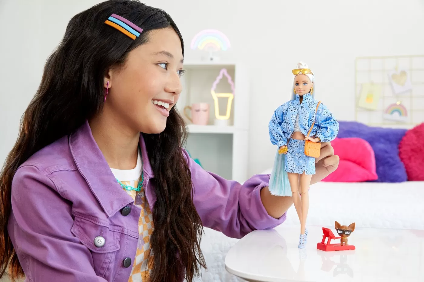 Barbie papusa barbie extra barbie cu bandana, varsta de la 3 luni la 10 ani [3]