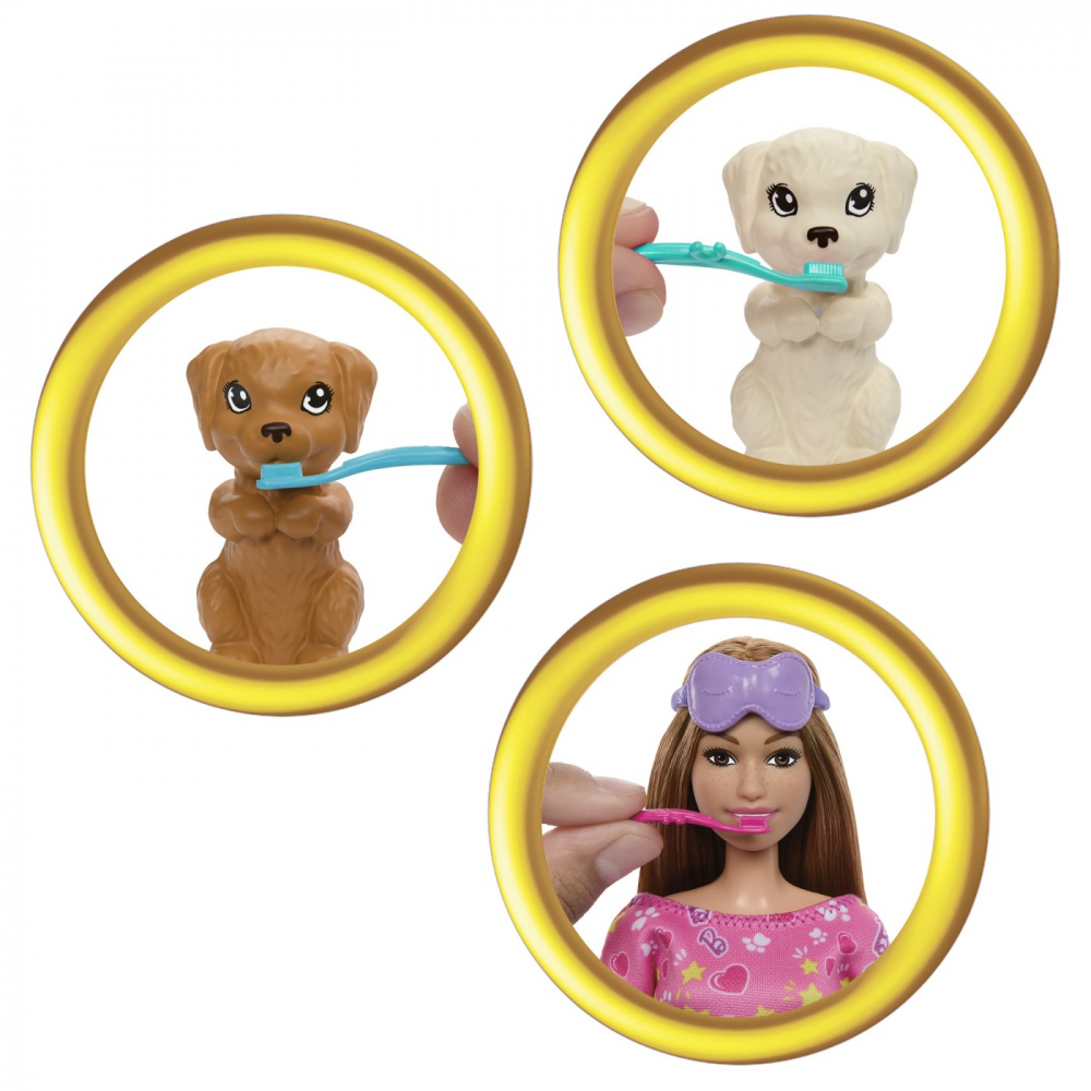 Barbie papusa barbie family set petrecere cu 2 catelusi color change, varsta de la 3 ani la 7 ani [7]