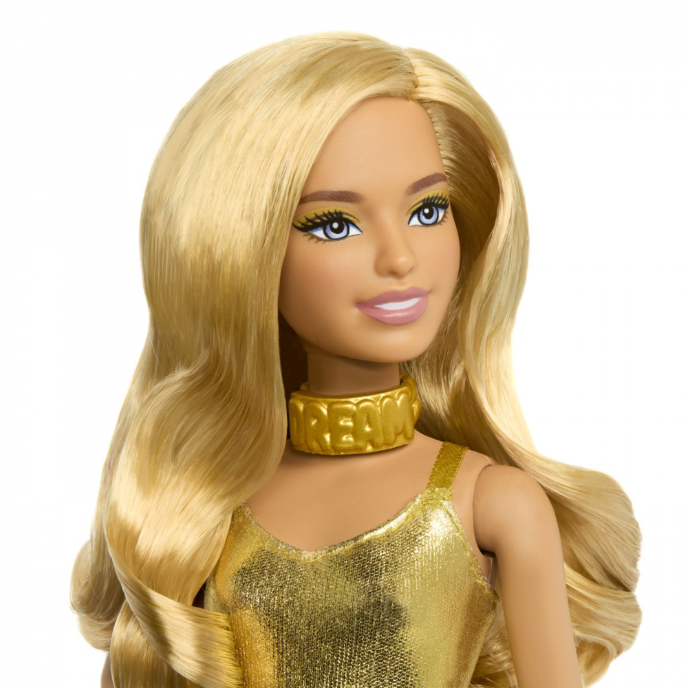 Barbie papusa barbie fashionistas blonda cu salopeta aurie, varsta de la 3 ani la 7 ani [6]