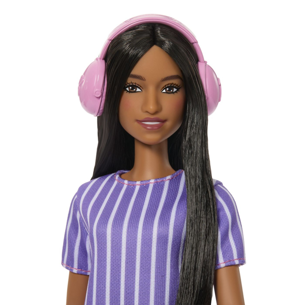 Barbie papusa barbie fashionistas bruneta cu rochie mov dungata cu autism copii 3 ani - 7 ani [8]