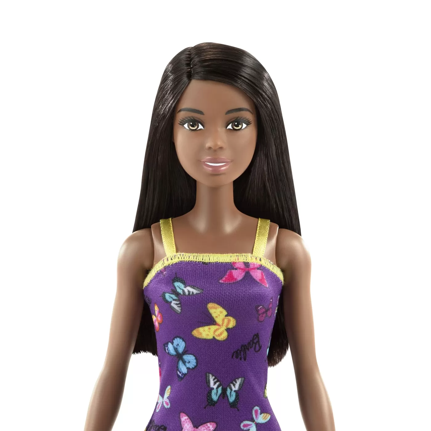 Barbie papusa clasica bruneta cu rochita mov cu imprimeu cu fluturi, varsta de la 3 ani la 12 ani [3]