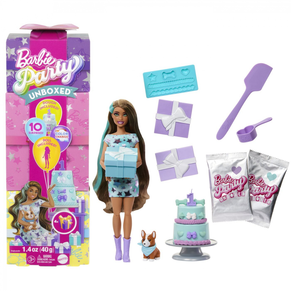 Barbie papusa party unboxed reveal bruneta, varsta de la 3 ani la 8 ani [7]