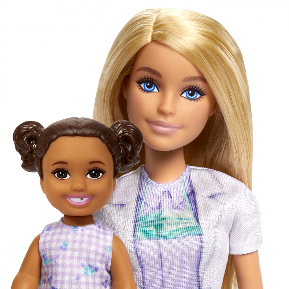 Barbie set de joaca papusa barbie blonda face cariera stomatolog, varsta de la 3 ani la 7 ani [6]