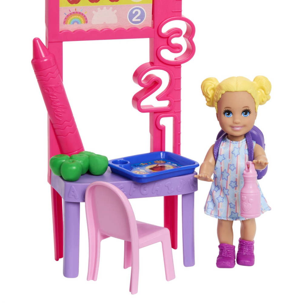 Barbie set de joaca papusa barbie bruneta mulatra face cariera profesoara copii 3 ani - 7 ani [7]