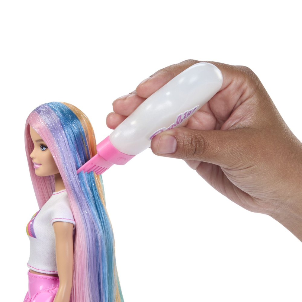Barbie set papusa barbie cu par stralucitor curcubeu si accesorii  copii varsta 3 ani - 8 ani [7]