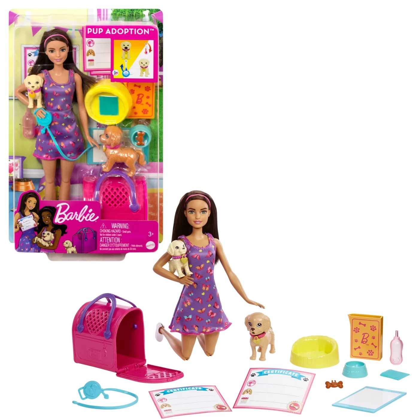 Barbie, Set Papusa Barbie Pup Adoption, varsta de la 3 ani la 7 ani [1]