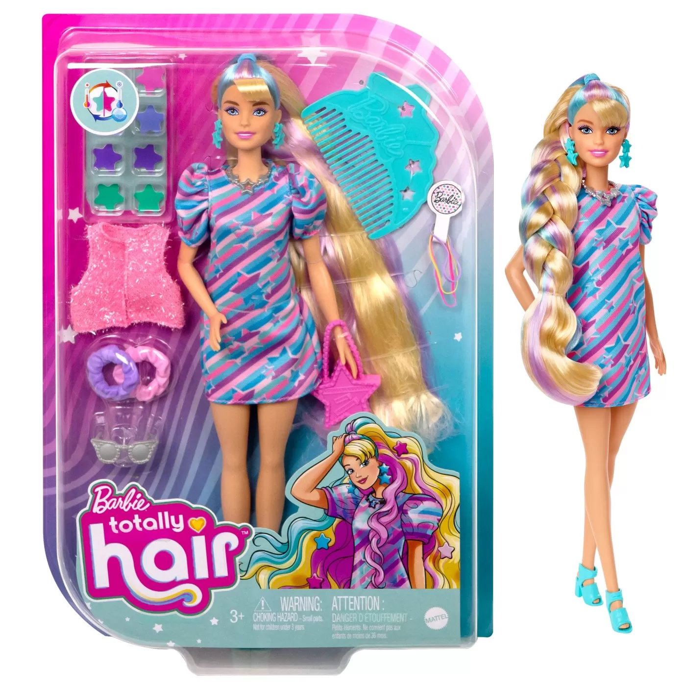 Barbie totally hair papusa barbie blonda, varsta de la 3 ani la 12 ani [8]