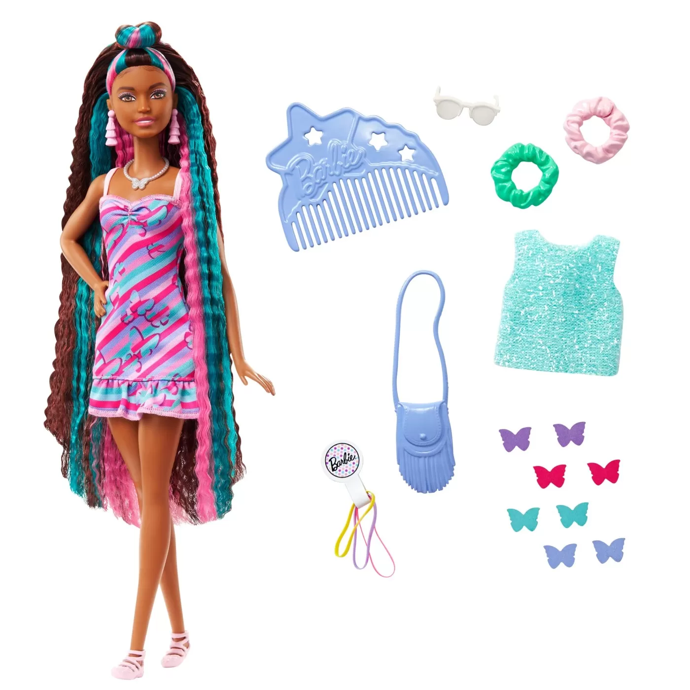 Barbie totally hair papusa barbie curcubeu, varsta de la 3 ani la 12 ani [2]