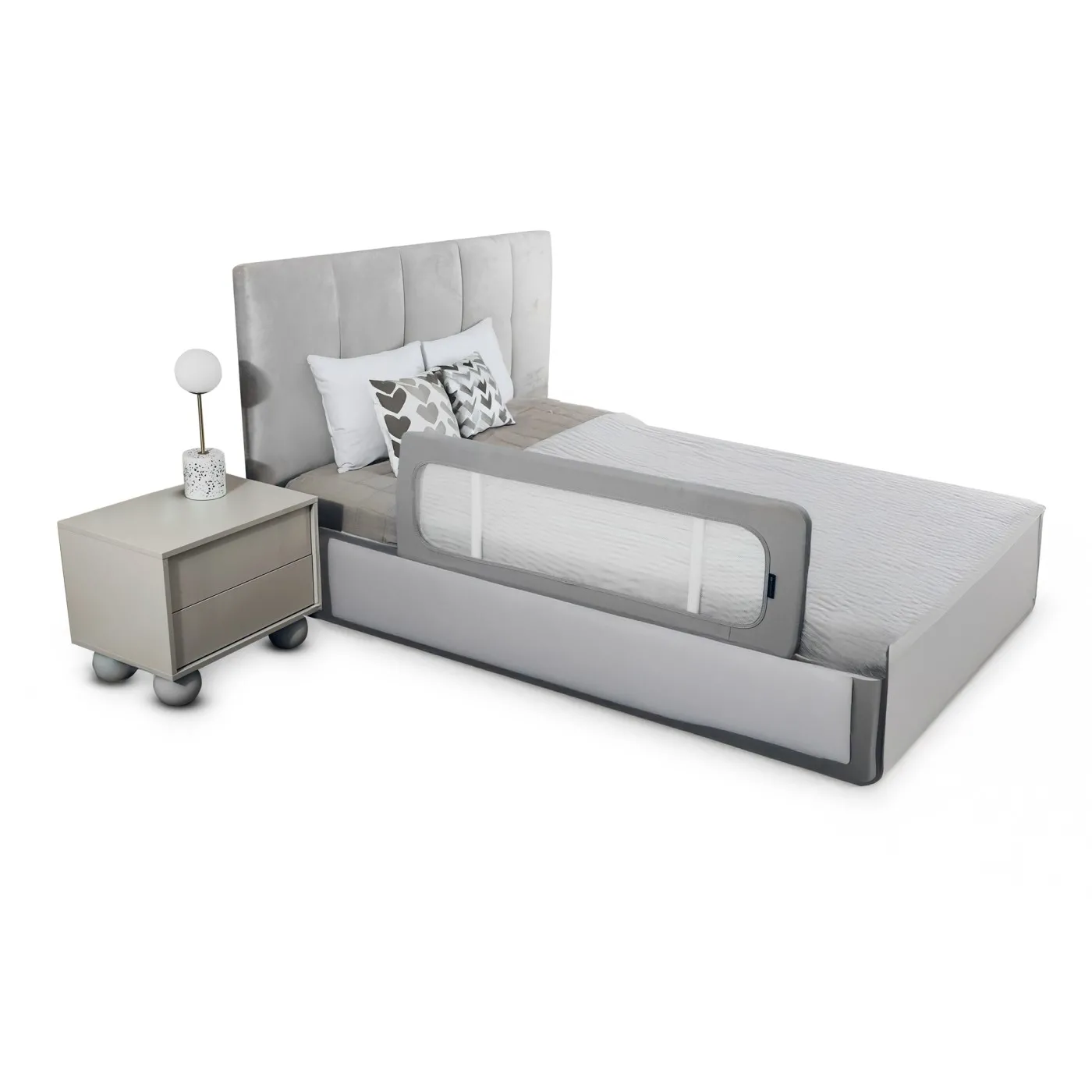 Bariera de pat kinderkraft guard and dream light grey, copii varsta 0 luni pana la 4 ani [9]