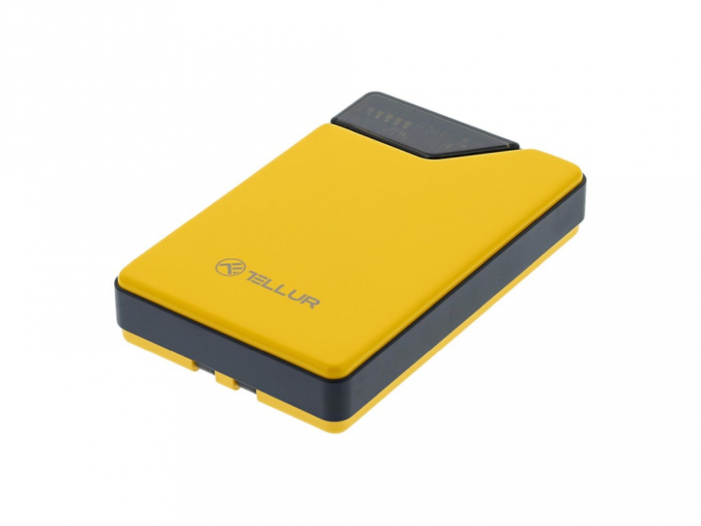 Baterie externă Tellur 10000mAh, USB-C + Lightning cabluri incorporate, QC3.0, PD, galben [1]