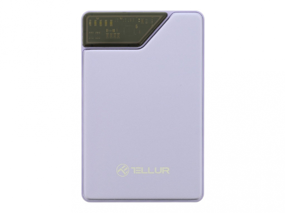 Baterie externă Tellur 10000mAh, USB-C + Lightning cabluri incorporate, QC3.0, PD, mov [2]