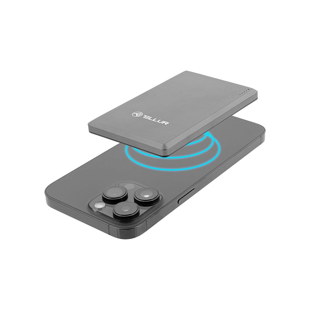 Baterie externă Tellur 5000mAh, PD20W, compatibil MagSafe, gri [2]