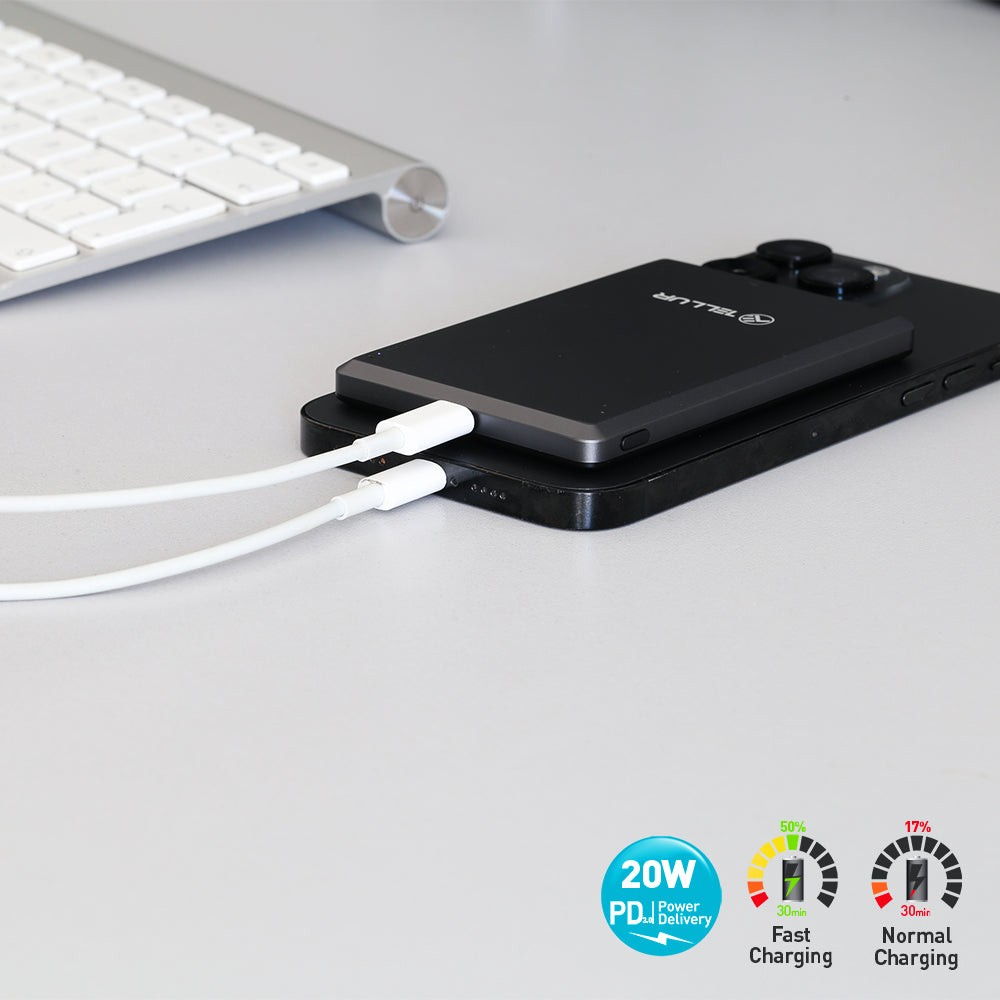 Baterie externă Tellur 5000mAh, PD20W, compatibil MagSafe, gri [3]
