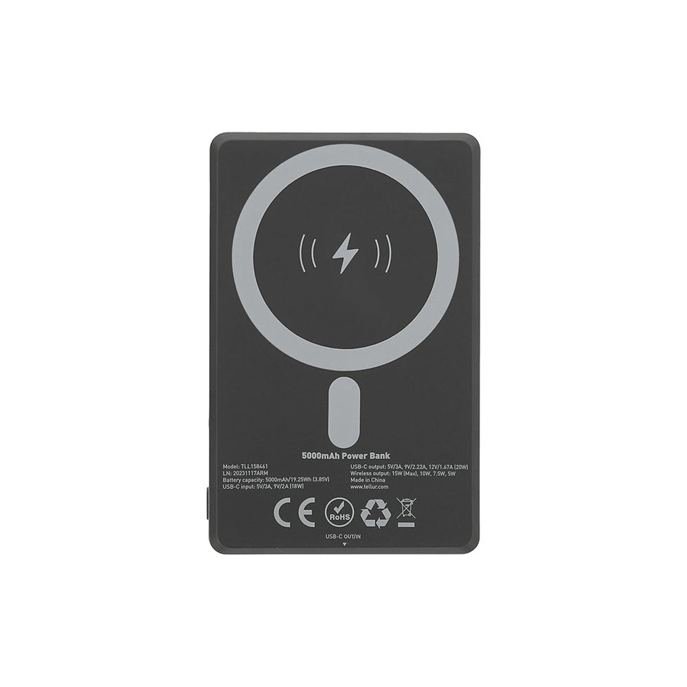 Baterie externă Tellur 5000mAh, PD20W, compatibil MagSafe, gri [17]