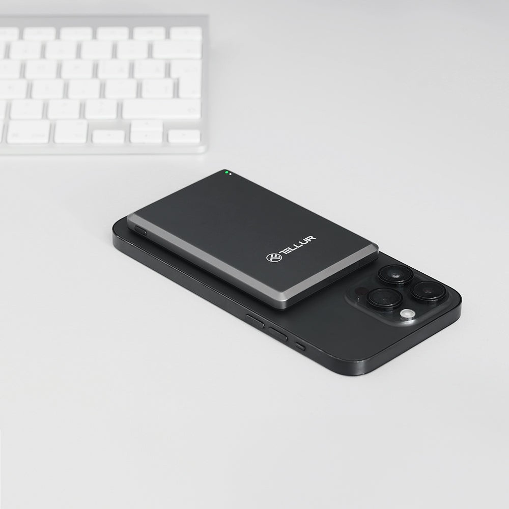 Baterie externă Tellur 5000mAh, PD20W, compatibil MagSafe, gri [8]