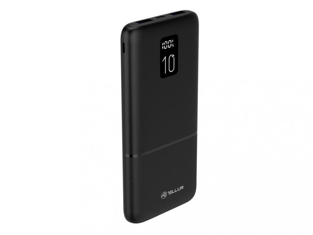 Baterie externă Tellur Boost Pro PD102 10000mAh 2xQC3.0 22.5W + PD 20W, LCD display, negru [2]