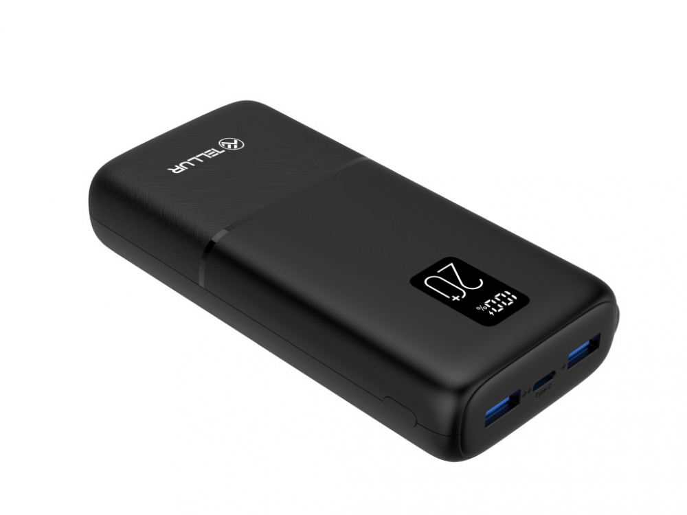 Baterie externă Tellur Boost Pro PD202 20000mAh 2xQC3.0 22.5W + PD 20W, LCD display, negru [2]