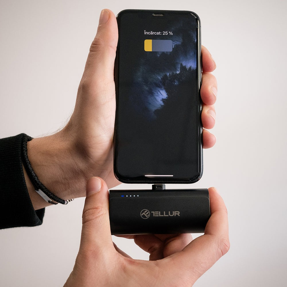 Baterie externă Tellur PD203 5000mAh, QC3.0 18W + PD20W, Lightning, negru [6]