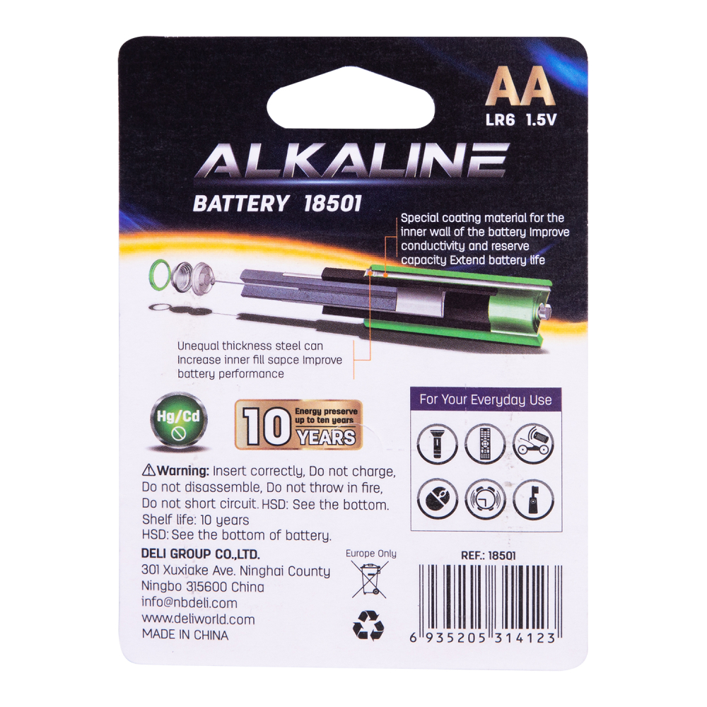 Baterii r6(aa) alcaline 4 buc/set deli [2]