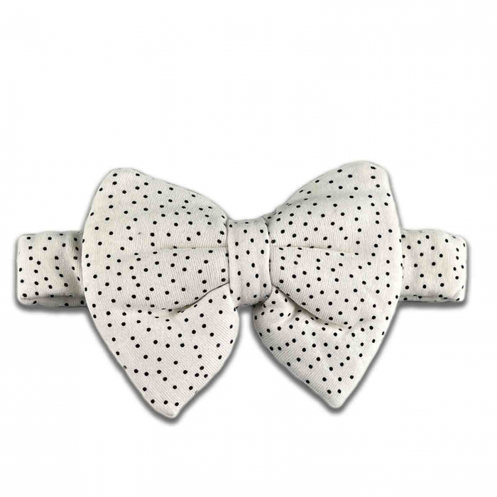 Bentita elastica cu fundita si buline, Accesorii par copii, Alba [2]