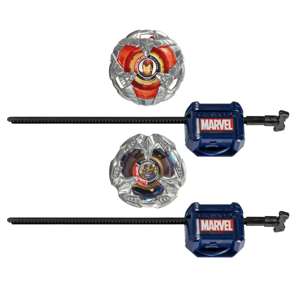 Beyblade x marvel set duo iron man 4-80b si thanos 4-60p, varsta de la 8 ani la 14 ani [2]