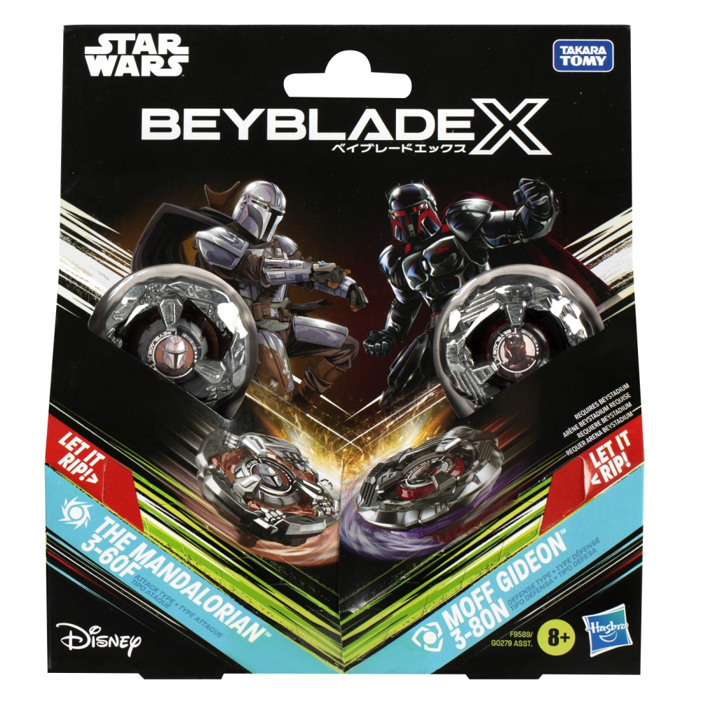 Beyblade x star wars pachet duo the mandalorian 3-60f si moff gideon 3-80n, varsta de la 8 ani la 14 ani [1]
