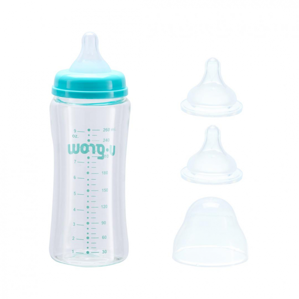 Biberon de sticla 260 ml+2 tetine extra [2]