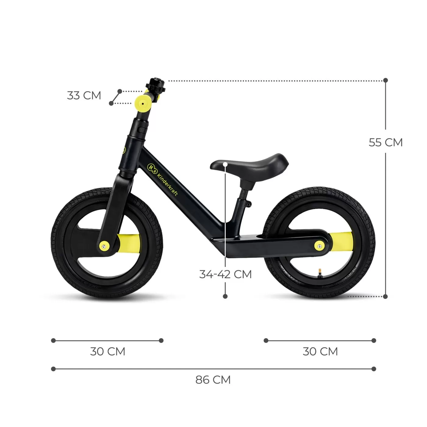 Bicicleta de echilibru kinderkraft goswift, black, varsta de la 2 ani la 5 ani [6]