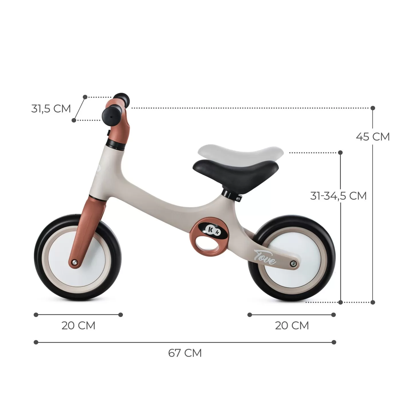 Bicicleta de echilibru kinderkraft tove, desert beige, varsta de la 2 ani la 5 ani [5]