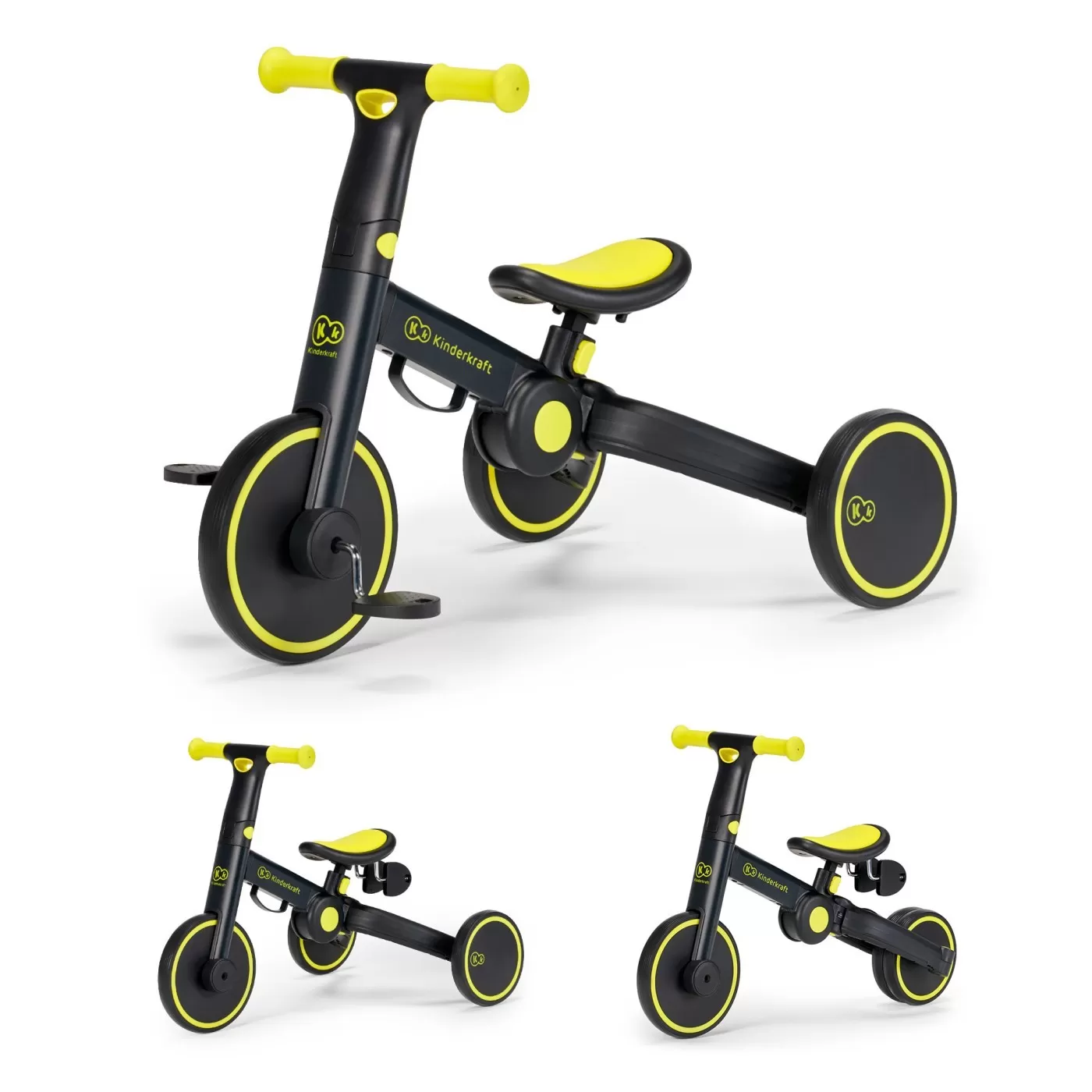 Bicicleta de echilibru / tricicleta kinderkraft 4trike, black volt, varsta de la 2 ani la 5 ani [2]