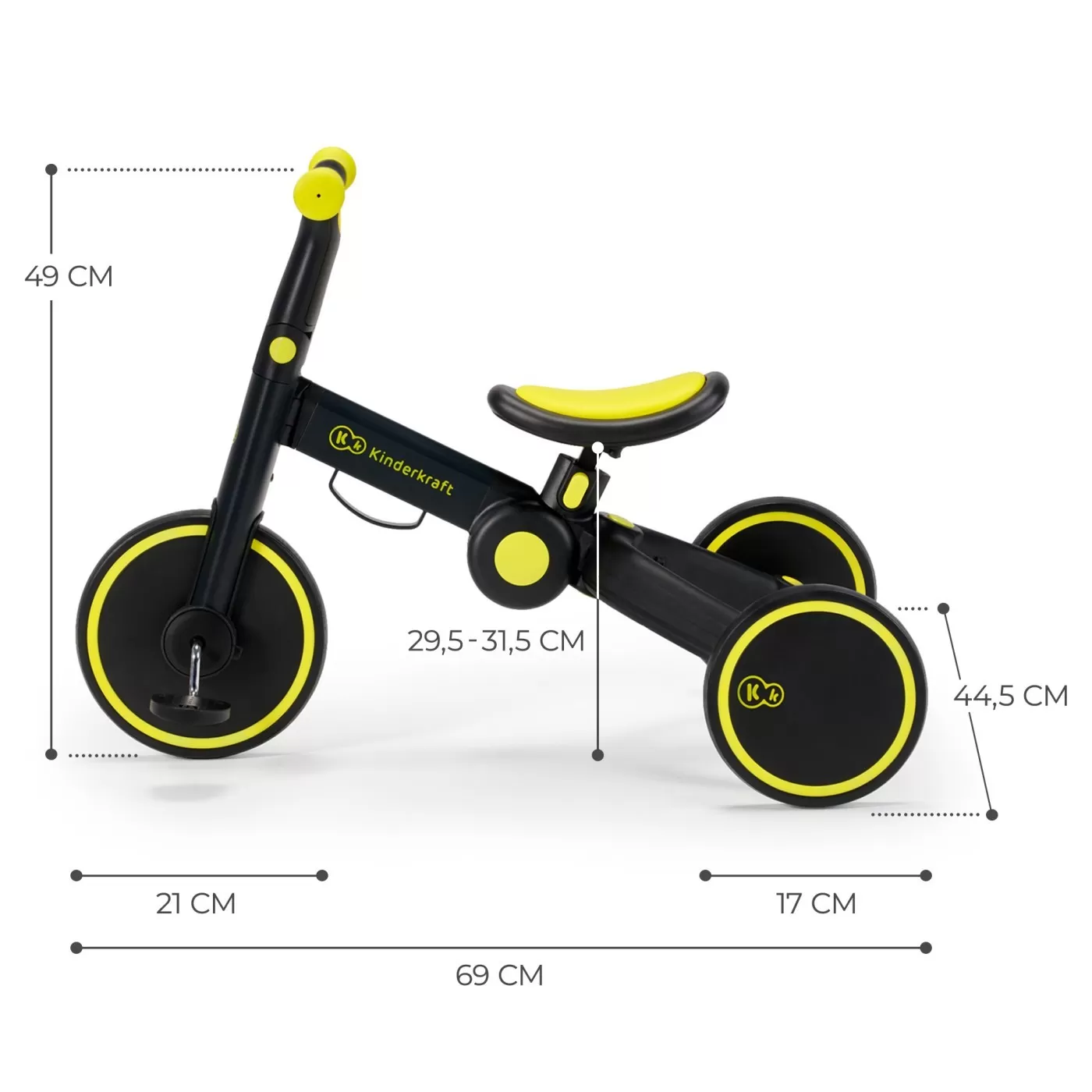 Bicicleta de echilibru / tricicleta kinderkraft 4trike, black volt, varsta de la 2 ani la 5 ani [11]