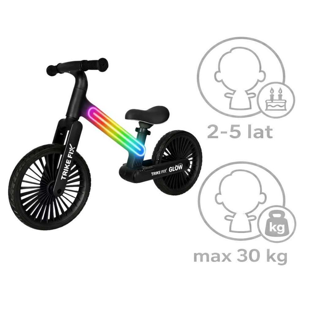 Bicicleta echilibru copii LED RGB 12 inch fara pedale | 2+ ani | Trike Fix Glow [5]