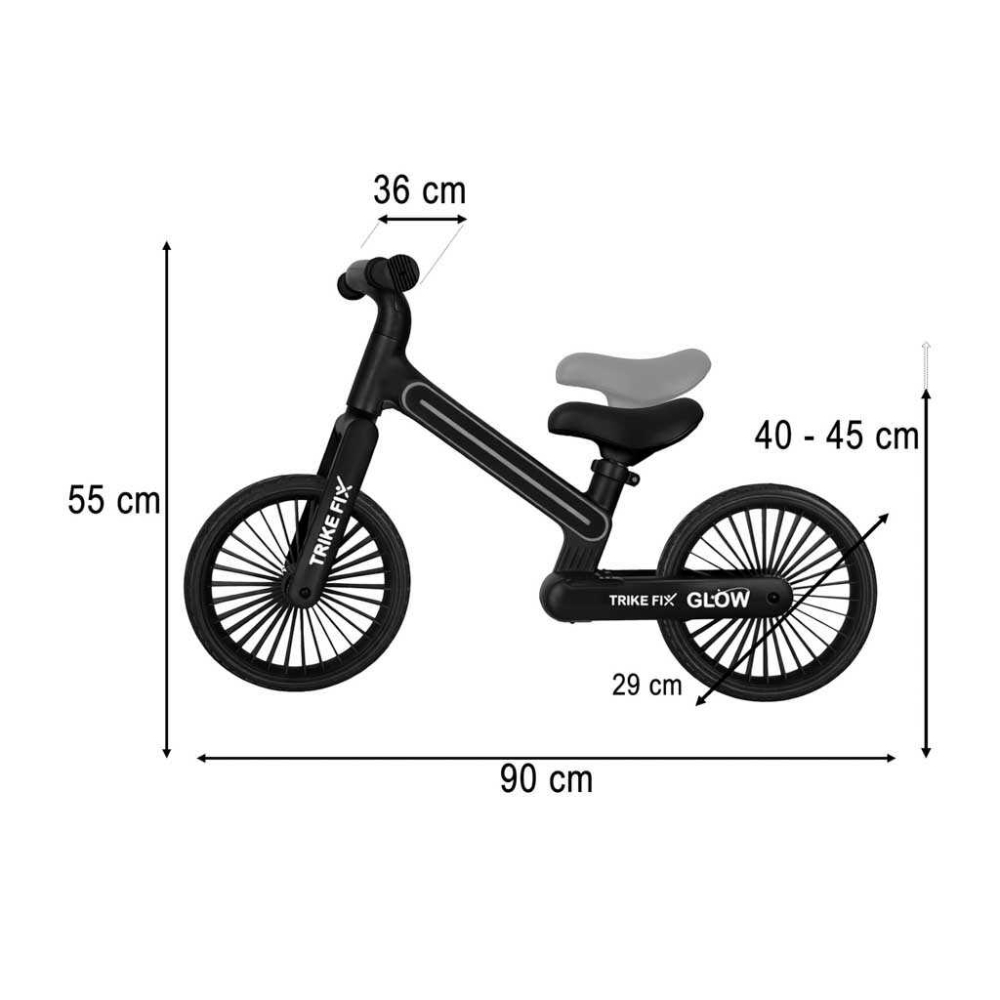 Bicicleta echilibru copii LED RGB 12 inch fara pedale | 2+ ani | Trike Fix Glow [4]