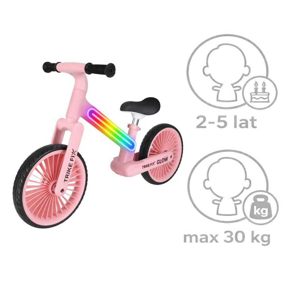 Bicicleta echilibru copii LED RGB 12 inch fara pedale | 2+ ani | Trike Fix Glow [5]