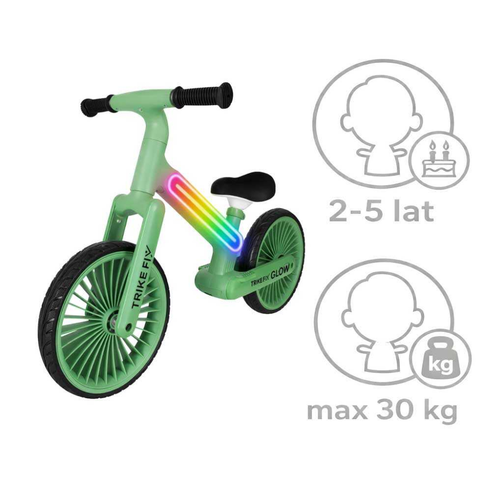 Bicicleta echilibru copii LED RGB 12 inch fara pedale | 2+ ani | Trike Fix Glow [4]