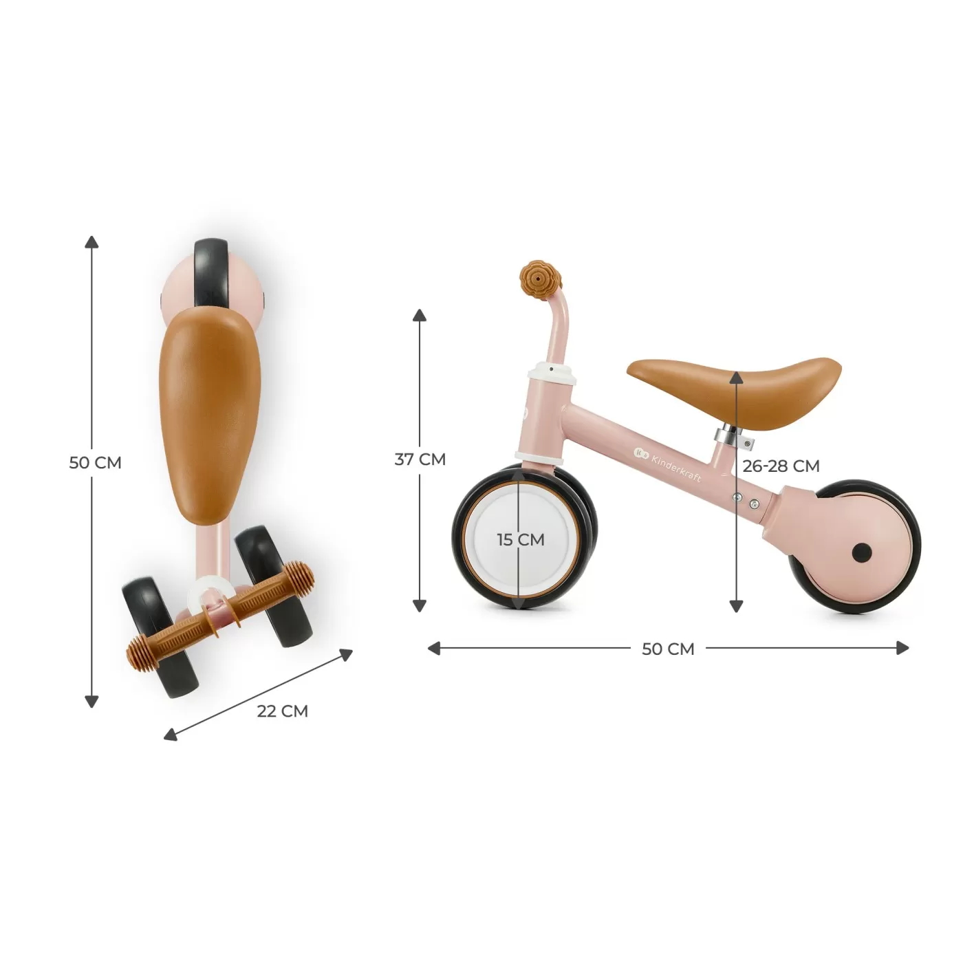 Bicicleta echilibru kinderkraft cutie fuzzy peach, varsta de la 2 ani la 3 ani [6]