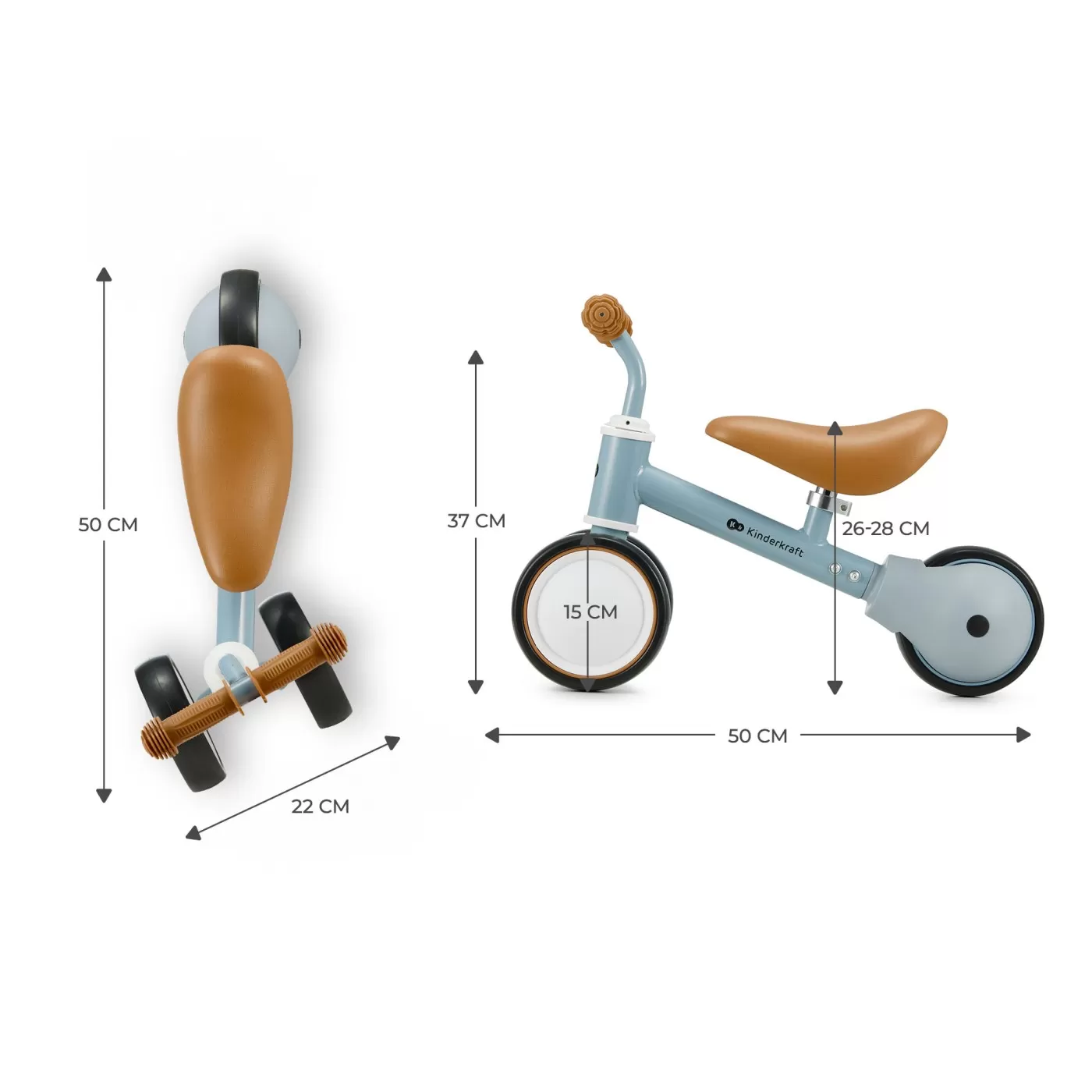 Bicicleta echilibru kinderkraft cutie light blue, varsta de la 2 ani la 6 ani [6]