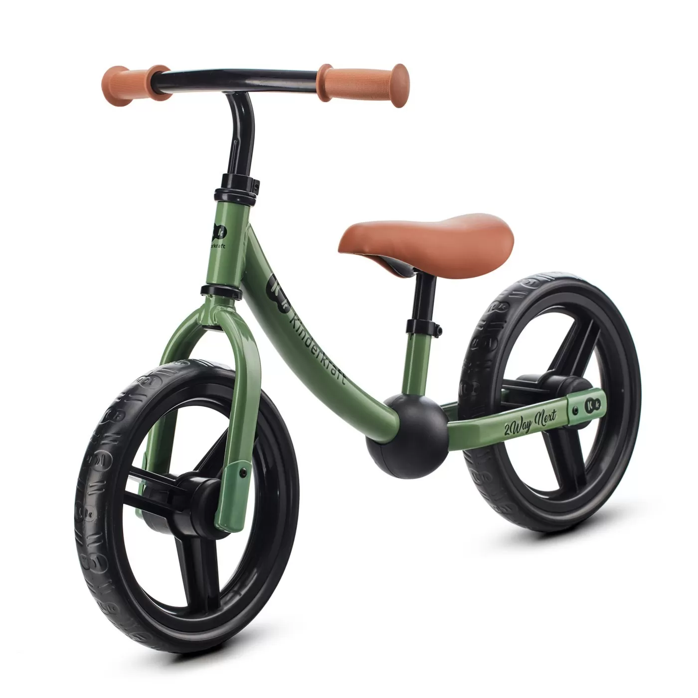 Bicicleta fara pedale, kinderkraft - 2way next, portocaliu, 12inch, light green, varsta de la 2 ani la 5 ani [1]